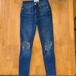 Free People busted skinny jeans in dark wash